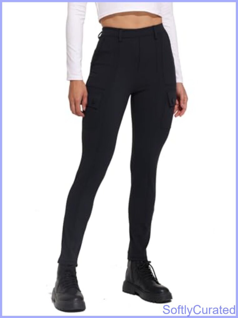 High Waisted Cargo Leggings 4 Pockets Stretch Ankle Jogger Gym Yoga Workout